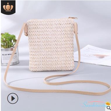 ✤-Women´s Straw Plait Small Square Bags One Shoulder (7)
