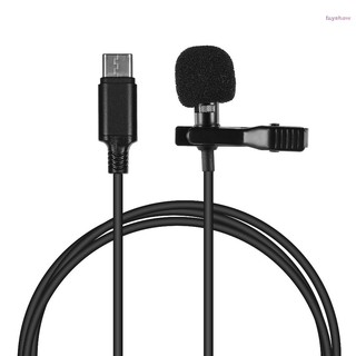 Fayshow Mini Lapel Lavalier Clip-on Condenser Microphone Mic with Type-C Plug for Android Smartphone