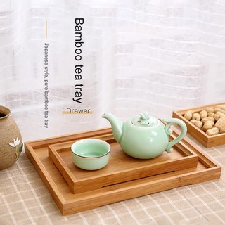 Multi-Sizes Bamboo Tea Tray Wooden Breakfast Serving Trays / Craft Plain Wood/organiz