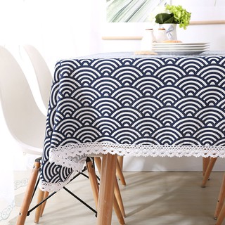 [Japanese-Style] Kindergarten Tablecloth Hipster Cotton and Linen Small Check Tea Table round Table Square Table Table Tablecloth Picnic Restaurant Lace Tablecloth