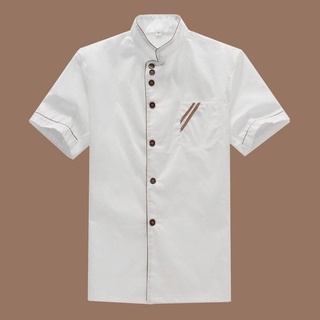 【Ready Stock】♛Chef Jacket Men Women Cook Clothes Short Sleeve Work Uniform