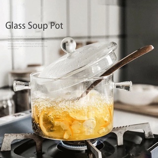 Transparent Glass Soup Pot Household Kitchen Vegetable Salad Bowl Thickened Flame Explosion-Proof Co