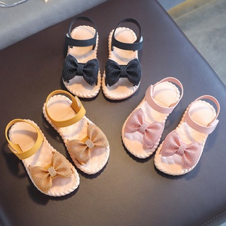 Girls Sandals Bow Soft-soled Princess Shoes Open-Toe Baby Beach Shoes