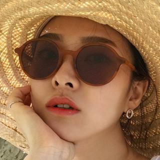 Korean Version Women Brown Sunglasses Net Red Retro Glasses Trend Round Street Shooting Sunglasses