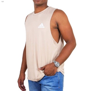 ☌Korean Men's Logo Muscle Tee Cotton Sleeveless Sports Gym Damit Sando Pambahay (4)
