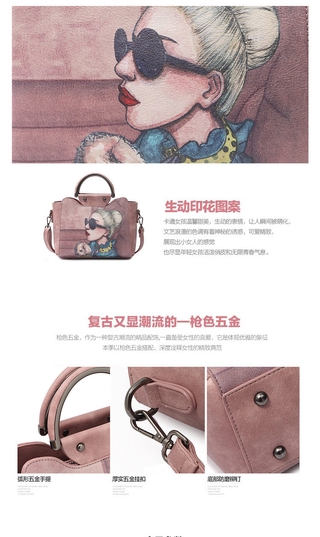 2021 Female Ins causal printed handbag/ Large-capacity Female crossbody bag (9)