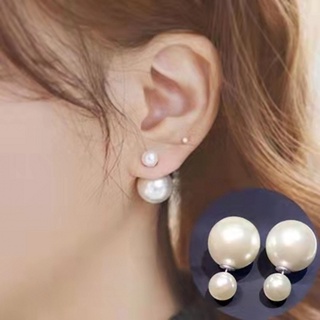 Korean Fashion Temperament Pearl Earrings Size Double-sided Pearl Earrings All-match Earrings Women's Jewelry