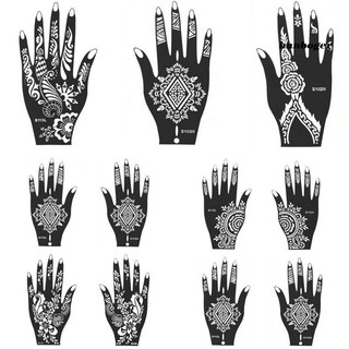 Han_India Henna Mehndi Temporary Tattoo Stencil Kit for Women Hand Body Art Decal (4)