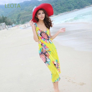 LEOTA New Cover Up Sarong Women Bikini Beach Dress Beach Shawl Sexy Deep V Wrap Comfortable Chiffon Swimwear/Multicolor