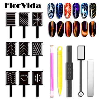 FlorVida 1pcs Strong Magnet Stick Pen For Nails Art Cat's Eye UV Gel Polish Tools Accessories Set