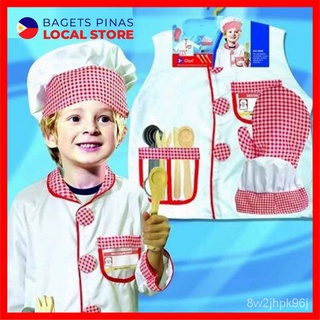 Kids Cook Chef Costume (3-8 Years Old) Cosplay Dress Up Party Pastry Halloween Outfit Pretend School