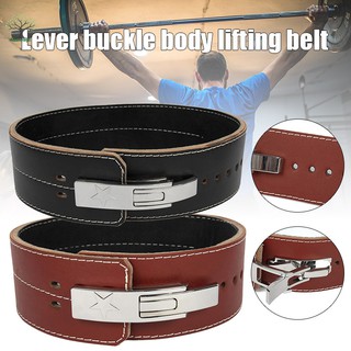 Fitness Belt Leather Waist Belt Squat Weightlifting Exercise Training Power Lifting Belt Lever Buckl