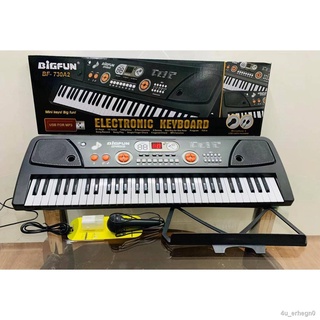【Happy shopping】 Electronic Keyboard Piano 61 Mini Keys BigFun with Small Microphone and Free Adapto
