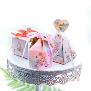 5PCS Unicorn Theme Paper Candy Box Unicorn Gift Bags For Birthday Wedding Baby Shower Unicorn Party