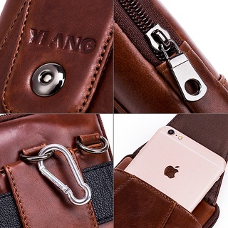 Wallets Genuine Leather Men's Cell Phone Belt Bag Belt Vertical6Mini Waist Bag-Inch Multifunctional