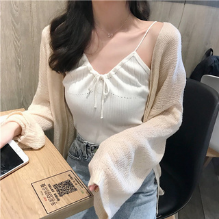 Women Knitted Camisole or Thin Sun Protective Clothing Cardigan (1)