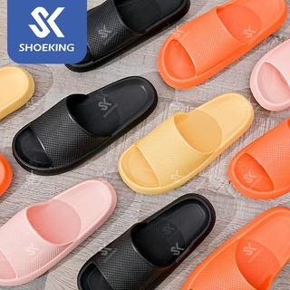 ✸SK Thick bottom solid color home unisex couple non-slip silent indoor comfortable slippers