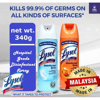 Lysol 340 g Disinfectant Spray - Hospital Grade Surface Disinfectant - Pediatrician Recommended Brnd