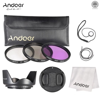 R Andoer 52mm Filter Kit (UV+CPL+FLD) + Nylon Carry Pouch + Lens Cap + Lens Cap Holder + Lens Hood +