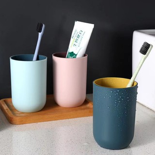Simple Nordic Portable Toothbrush Cup Bathroom Circular Plastic Toothbrush Mug