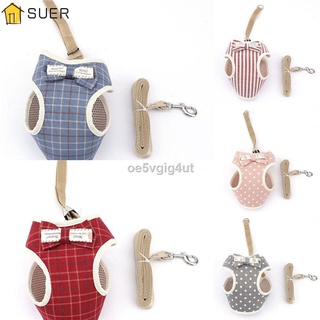 SUER Cloth Dog Rope Pet Walking Supplies Cat Clothing Cat Harness with Rope Cute Puppy Small Dog Adj
