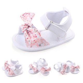 Summer Sweet Baby Girl Princess Big Bow Floral First Walkers Anti-Slip Baby Cots