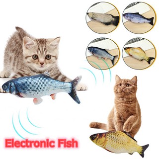 Pet Cat Toy Simulation Fish Toy Cat Mint USB Charging Toys Kitten Bite Chew Scratch Cats Supplies