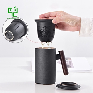 Chinese Travel Kung Fu Tea Set Black Ceramic Portable Teapot Porcelain Teaset Gaiwan Tea Cups Tea Pot for Office