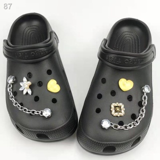 ┇▬Gems Crocs Jibbitz Set with Metal Jibbitz Chain Croc Charms Accessories Decoration for Clog Pendan