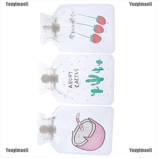 Youyimaoli Transparent Cute Mini Hot Water Bottles Water Injection Bag Cartoon Warm Bag
