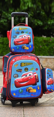 COD#3in1 9D Trolley Backpack Fashion School Trolley Good quality (8)