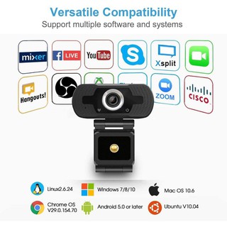 Webcam with Mic for Pc and Laptop1080p HD Network Camera with Built-in Microphone Notebook Computer USB Drive Free Plug and Play High-definition Video Camera 85 ° Wide-angle 2mp 1920x1080p PC / Laptop Computer (2)