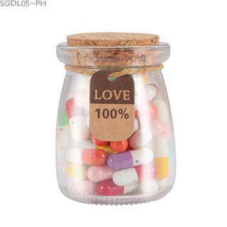 60Pcs Message Bottle Message Capsule Letter Cute Love Pill Full Clear Mini Wish Bottle Paper Scrip Storage