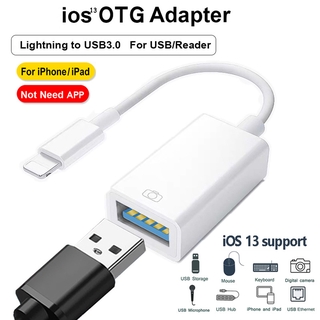 Lightning to USB Adapter OTG Cable For iPhone iPad Data Transfer