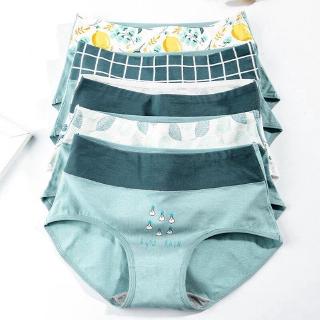 5 PIECES Women's Cotton Underwear Sport Girls cute panties Split Briefs Soft Lingerie Underpants