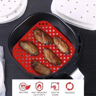 Reusable Air Fryer Silicone Accessories Liners Square Round Non-Stick Silicon AirFryer Baking Mats{xpreen} (1)