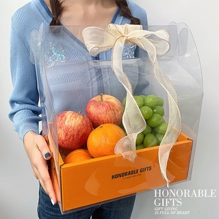 High-end universal packaging box transparent tote bag fruit gift box empty box ins wind gift box cak