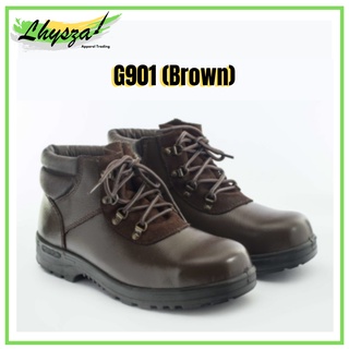 LEGIT - GIBSON 'S G901 PU BROWN SAFETY SHOES HIGH-CUT FOR MEN Slip Resistant Oil Resistant