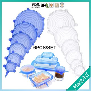 6pcs/set Silicone Lids Reusable Silicone Stretch Fresh-keeping Cover Sealed Silicone Cover Lid Flexible Food Cover Heat (1)