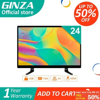 GINZA TV 24 Inch Flat Screen TV Sale Cheap TV Multi-Ports GINZA24B (Screen size 20 inches)