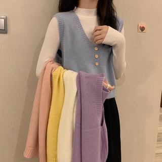 Korean version of the loose sweet knit vest