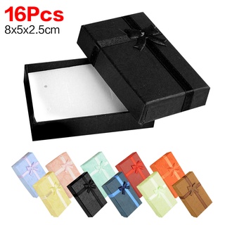 16pcs 8x5x2.5 cm Jewelry Sets Display Box Cardboard Necklace Earrings Ring Box 5*8 Packaging Gift