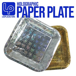 20-pcs 7inches Dessert Party Paper Plates - Holographic Foil