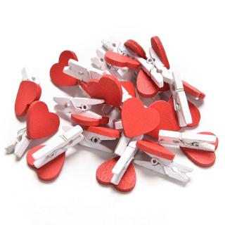20Pcs/Pack Mini Heart Love Wooden Clothes Photo Paper Peg Pin Clothespin Craft Postcard Clips (1)