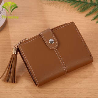 Women Mini Wallets Tassel Zipper Purse Girl Wallet PU Leather Small Short Wallet (7)