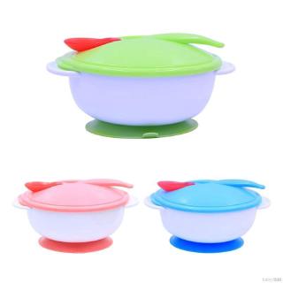 Baby Feeding Bowl with Sucker and Temperature Sensing Cup Bowl Dishes Slip-resistant Tableware Sets