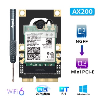 ❧Mini PCI-E Wi-Fi 6 Adapter Wireless 2974Mbps Bluetooth 5.0 Intel AX200 Wifi Card AX200NGW 802.11ax/