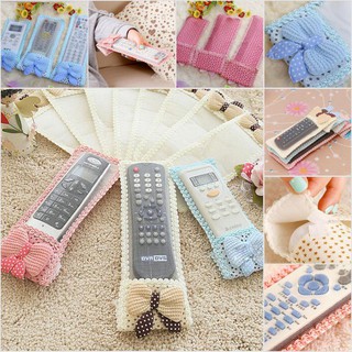 FAPH 1X Bowknot Lace Remote Control Dustproof Case Cover Bags TV Control Protector JOIE