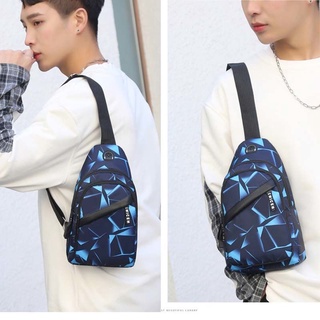 nu Korean chest Bag Men's fashionable camouflage men's shoulder bag Oxford cloth casual bag canvas small backpack