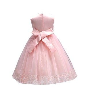 Baby Girl Kids Princess Bow Bridal Lace Tutu Party Dresses (3)